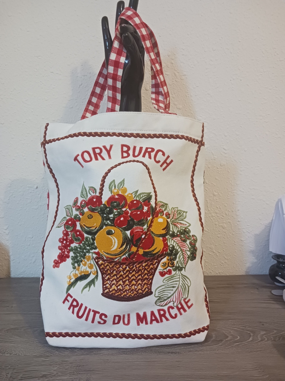 Tory Burch White and Red Fruits du Marché Canvas Tote Colorful